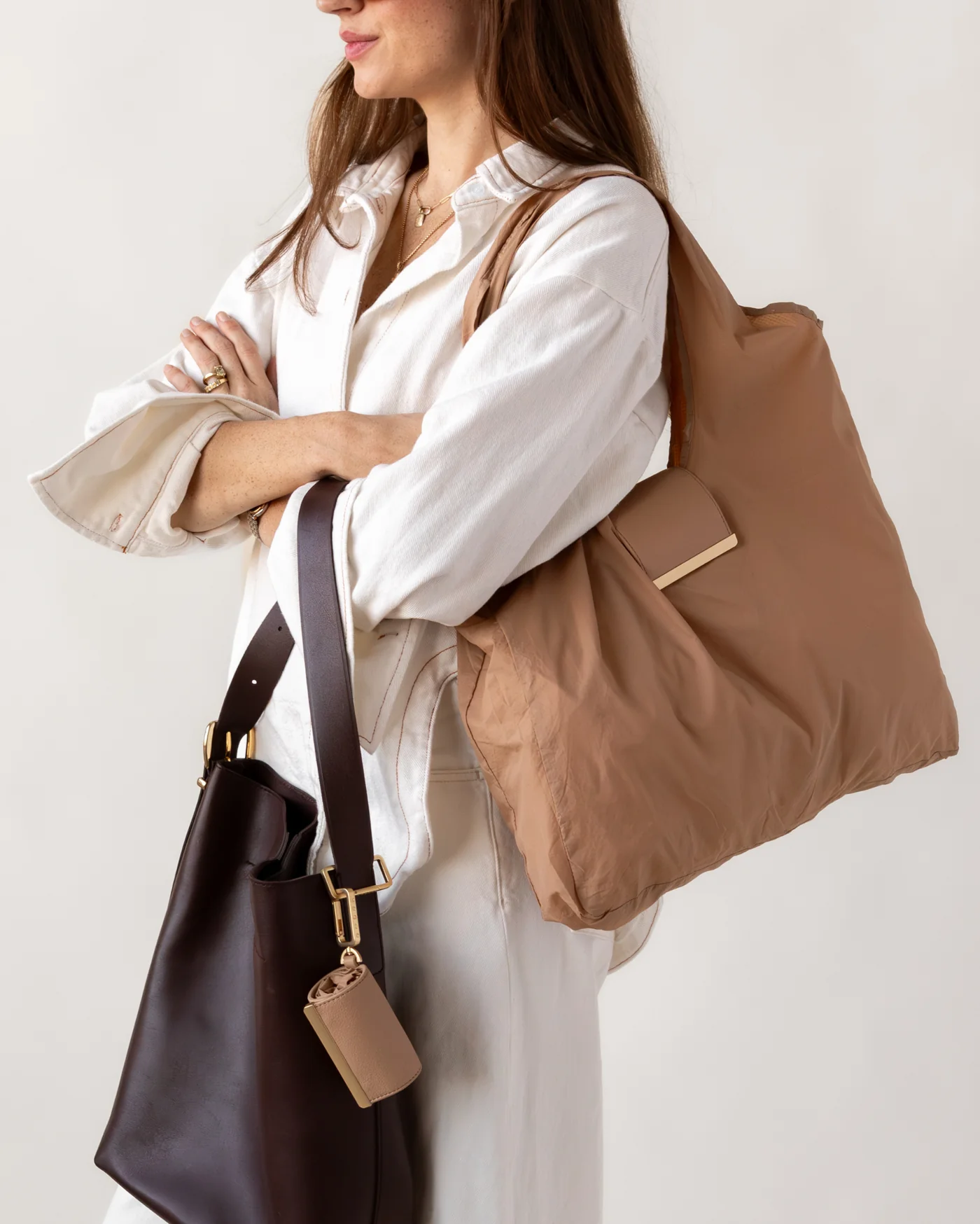 keychain tote - caramel