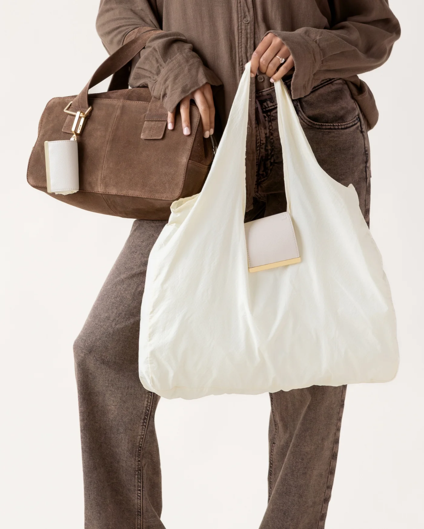 keychain tote - cream